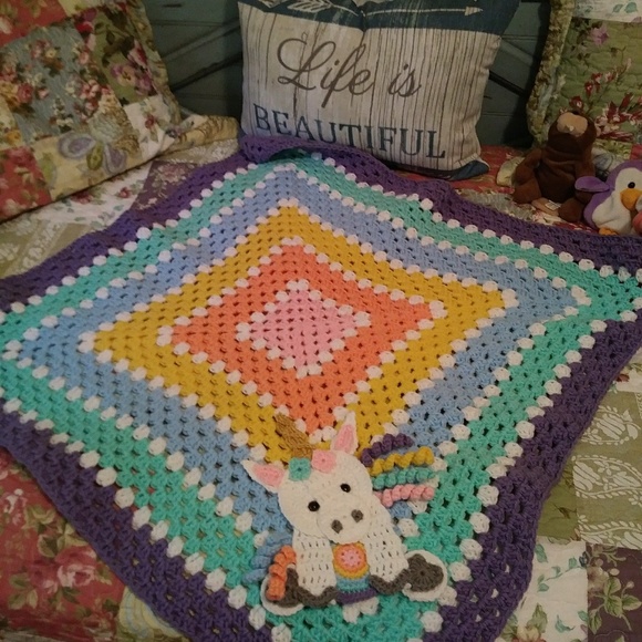 Unicorn baby blanket NEW - Picture 3 of 3